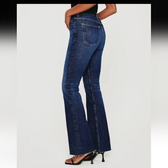 AG Contour 360 Alexxis Boot Cut Jean high rise raw hem dark blue new size 22 - Picture 11 of 14